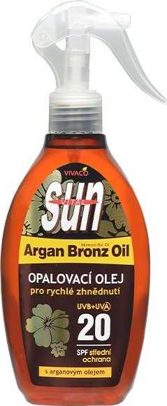 Vivaco Opalovací olej s BIO arganovým olejem SPF 20 SUN VITAL 200 ml