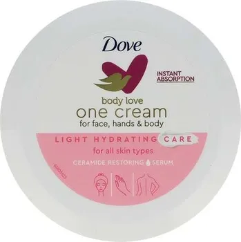 Tělový krém DOVE Body Love Light Hydrating Care hydratační krém na obličej a tělo 250 ml