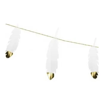 Svatební dekorace PartyDeco Girlanda pírka 1,6m