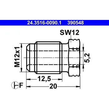 Brzdový systém Spojovací šroub ATE 24.3516-0090.1