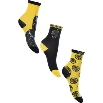 Trojbalení ponožek Marvel Black Panther - černá/žlutá Velikost: 27/30