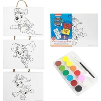 omalovánky Mini plátno na provázku 3ks Tlapková patrola se štětcem a barvami ve fólii Kniha