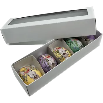 Velikonoční dekorace Krabička na 5 velikonočních kraslic s průhledným okénkem 23,7x7,4x6,5 cm