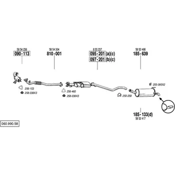 Filtr pevných částic filtr pevných čás. výroba AS Bosal 97-201A