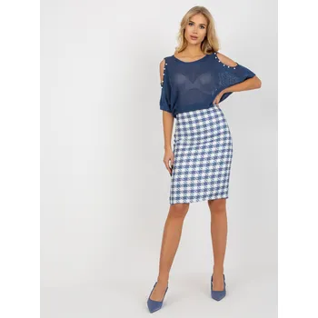 Dámská sukně Dámská sukně LK SD 506462.12P bílo modrá - FPrice bílo-modrá 36