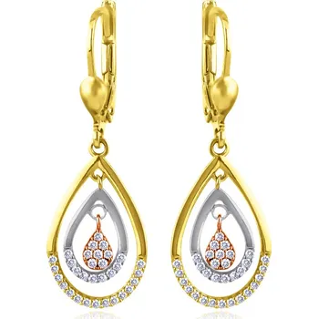 Náušnice GEMMAX GLECB-29061 Zlaté náušnice Kapky