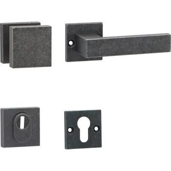 Dveřní kování Ochranná dveřní kovaná klika černá BADEN-S Cobra