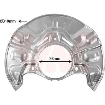 Brzdový kotouč Ochranný plech proti rozstřikování, brzdový kotouč VAN WEZEL 5398372
