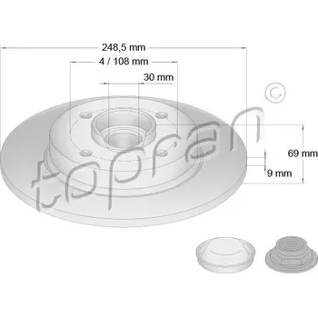 Brzdový kotouč Brzdový kotouč, , 424919, 424932, TOPRAN, 722 485