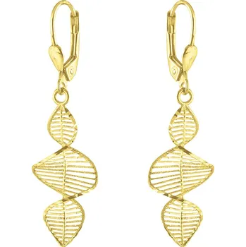 Náušnice GEMMAX Moderní zlaté visací náušnice Spirály – zlatý šperk ryzosti 585/1000 v Dárkovém balení s Certifikátem GLEYN-36521