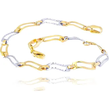 Náramek GEMMAX Moderní náramek s řeckým vzorem a gravírováním délka&nbsp;18&nbsp;cm – zlatý šperk ryzosti 585/1000 v Dárkovém balení s Certifikátem GLBCN-18-84311