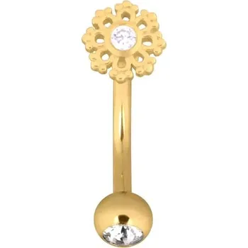 Piercing Piranha Piercing banánek Snowflake Zircone 1,6x10mm