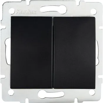 vypínač Kanlux Tlačítko dvojité č. 1/0 + 1/0 LOGI, černé