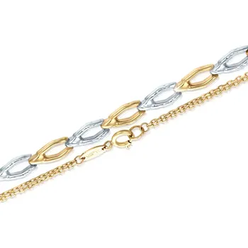 Náramek GEMMAX Elegantní zlatý článkový náramek - žluto-bílé zlato délka 19 cm