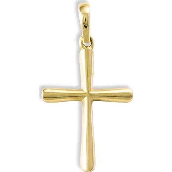 Přívěsek GEMMAX Original – garance kvality GBPYN1148 Zlatý přívěsek křížek - plastický, hladký – zlatý šperk ryzosti 585/1000 v Dárkovém balení s Certifikátem GBPYN-11481