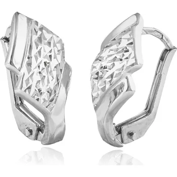 Náušnice GEMMAX Náušnice z bílého zlata krášlené diamantovým brusem – zlatý šperk ryzosti 585/1000 v Dárkovém balení s Certifikátem GLEWN-27881