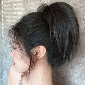 Příčesek Girlshow K03246 krátký střapatý culík na gumičce černý