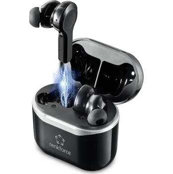 Sluchátka Renkforce RF-NCE-500 špuntová sluchátka (In Ear) Bluetooth® černá Potlačení hluku headset, regulace hlasitosti