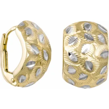 Náušnice GEMMAX Zlaté náušnice s výrazným gravírováním – zlatý šperk ryzosti 585/1000 v Dárkovém balení s Certifikátem GLECN-09091