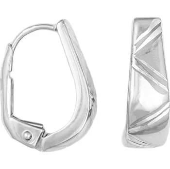 Náušnice GEMMAX Zlaté náušnice CikCak White – zlatý šperk ryzosti 585/1000 v Dárkovém balení s Certifikátem GLEWN-10181