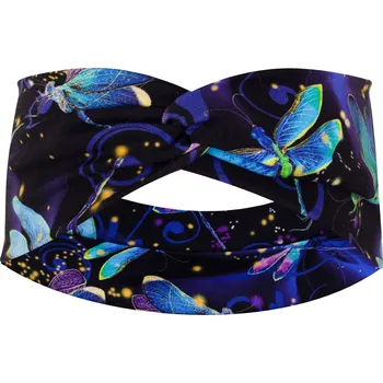 Čelenka Ebbie Bavlněná čelenka - VÁŽKY NA ČERNÉ Velikost: 3+