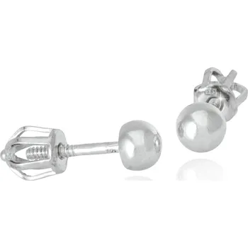 Náušnice Cutie Jewellery dle/b3821xl2 Zlaté náušnice pecky- čočky bílé zlato Ø 4 mm – zlatý šperk ryzosti 585/1000 v Dárkovém balení s Certifikátem GUEWN-19721