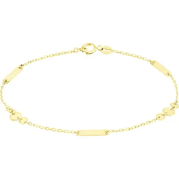 Náramek GEMMAX Zlatý řetízkový náramek s přívěsky, délka&nbsp;20 cm – zlatý šperk ryzosti 585/1000 v Dárkovém balení s Certifikátem GLBYN-20-43681