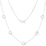 GEMMAX Original – garance kvality Řetízkový náhrdelník se srdíčky z bílého zlata délka 45 cm – bílé zlato 585/1000 GLNWN-45-23441 – v dárkovém balení s Certifikátem ryzosti