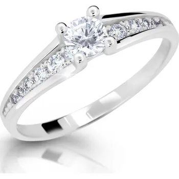 Prsten Cutie Jewellery dlr295610xl2 Zásnubní prsten z bílého zlata s čirými zirkony model 2956 vel. 56 – zlatý šperk ryzosti 585/1000 v Dárkovém balení s Certifikátem GLRWB-56-16951