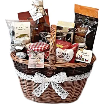 Dárkový potravinový koš Český koš Sladký dárkový košík