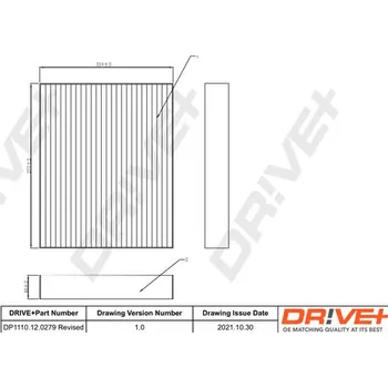 Kabinový filtr Filtr vzduchu v interiéru Dr!ve+ DP1110.12.0279