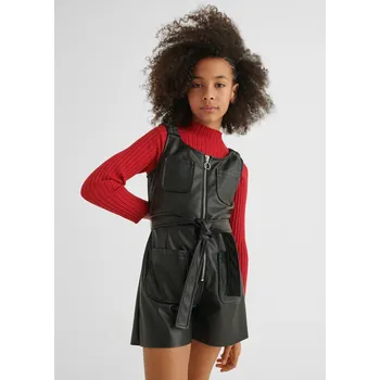 Dívčí kalhoty Dívčí koženkový overal Mayoral 7826 černý Rozměr: 152 (12 let)