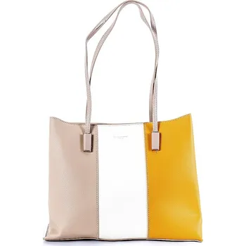 Tříoddílová světlehnědá kabelka na rameno David Jones 6939-3