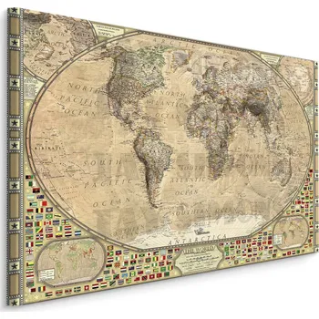 MyBestHome BOX Plátno Vintage Mapa Světa Varianta: 30x20