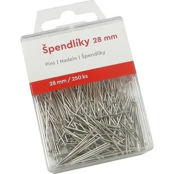 Nástroj na niť a příze Špendlíky Europen 28mm 250ks v plast.krabičce