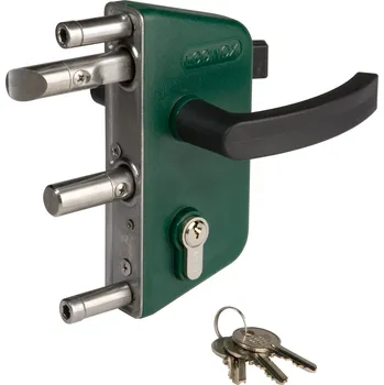 brána LOCINOX ® LOCINOX® Zámkový set LAKZ P1 pre profil 40X40 mm (kazeta, zámok, polyamidové kľučky, cylindrická vložka), voliteľná farba RAL