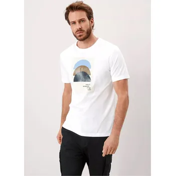 s.Oliver pánské triko s potiskem krátký rukáv bílé Velikost: XXL