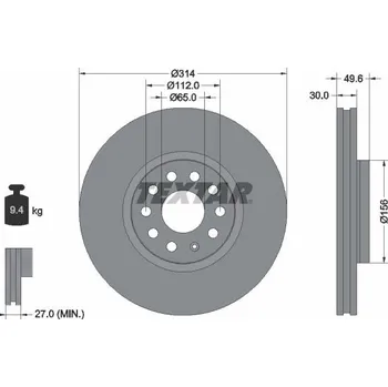 Brzdový kotouč Brzdový kotouč TEXTAR 92232405