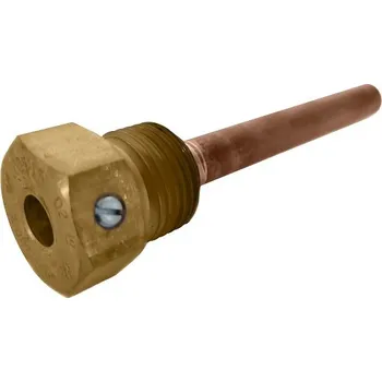 Mosaz-měděná jímka k teploměrům 1/2" x 255mm A.1.10.jimka255M