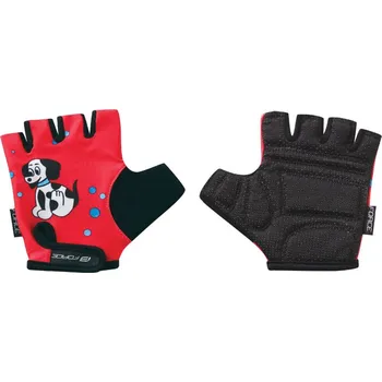 Cyklistické rukavice Rukavice FORCE Kid dětské pejsek červené - S