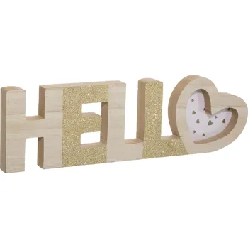 Rám na obraz Atmosphera for Kids Rámeček HELLO se zlatým flitrem 34 x 10 cm
