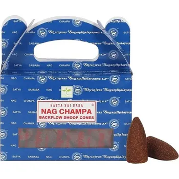 Čajovna Ancient Wisdom Vonné kužely tekoucí dým Shrinivas Satya Nag Champa 24 ks