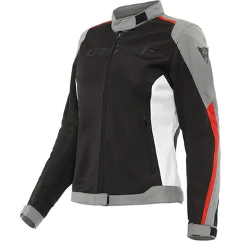 Moto bunda Dainese Dainese HYDRAFLUX 2 AIR D-DRY dámská letní bunda šedá/bílá/červená vel.42 42