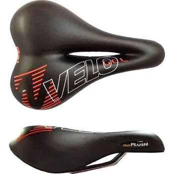 Sedlo na kolo Sedlo VELO PLUSH GEL dámské černá / bílá / červená