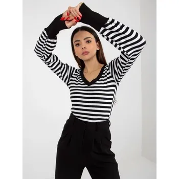 Dámská halenka Dámská halenka s výstřihem do V BASIC FEEL GOOD černobílá