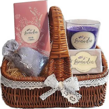 Dárkový potravinový koš Český koš Levandulový košíček 1