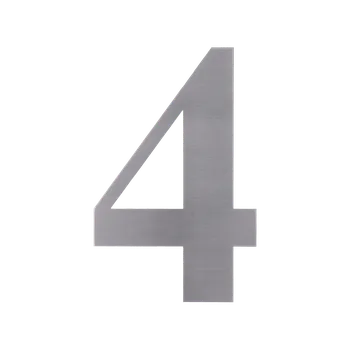 Zábradlí KOVIAN, s.r.o. Číslo domové 4, (127x1.5mm), s 3M páskou, brúsená nerez K320 / AISI 304