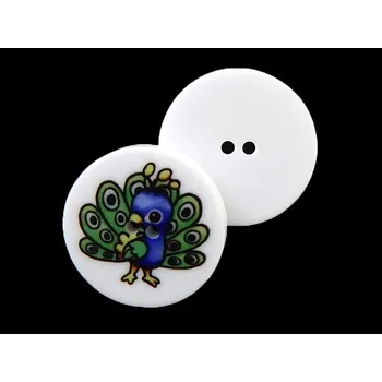 Knoflík GU370, Plastový knoflík, páv, 32 " / 1 kus