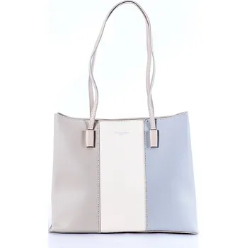 Tříoddílová světlešedá kabelka na rameno David Jones 6939-3