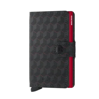 Peněženka Kožená peněženka SECRID Miniwallet Optical Black Red černá s červeným pouzdrem